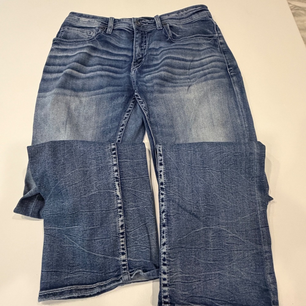 BKE Jake Straight Leg Jeans Mens 32x32 Medium Wash Stretch Denim Blue